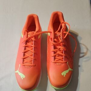 Puma Bright Orange Sneakers with Neon Green Accents